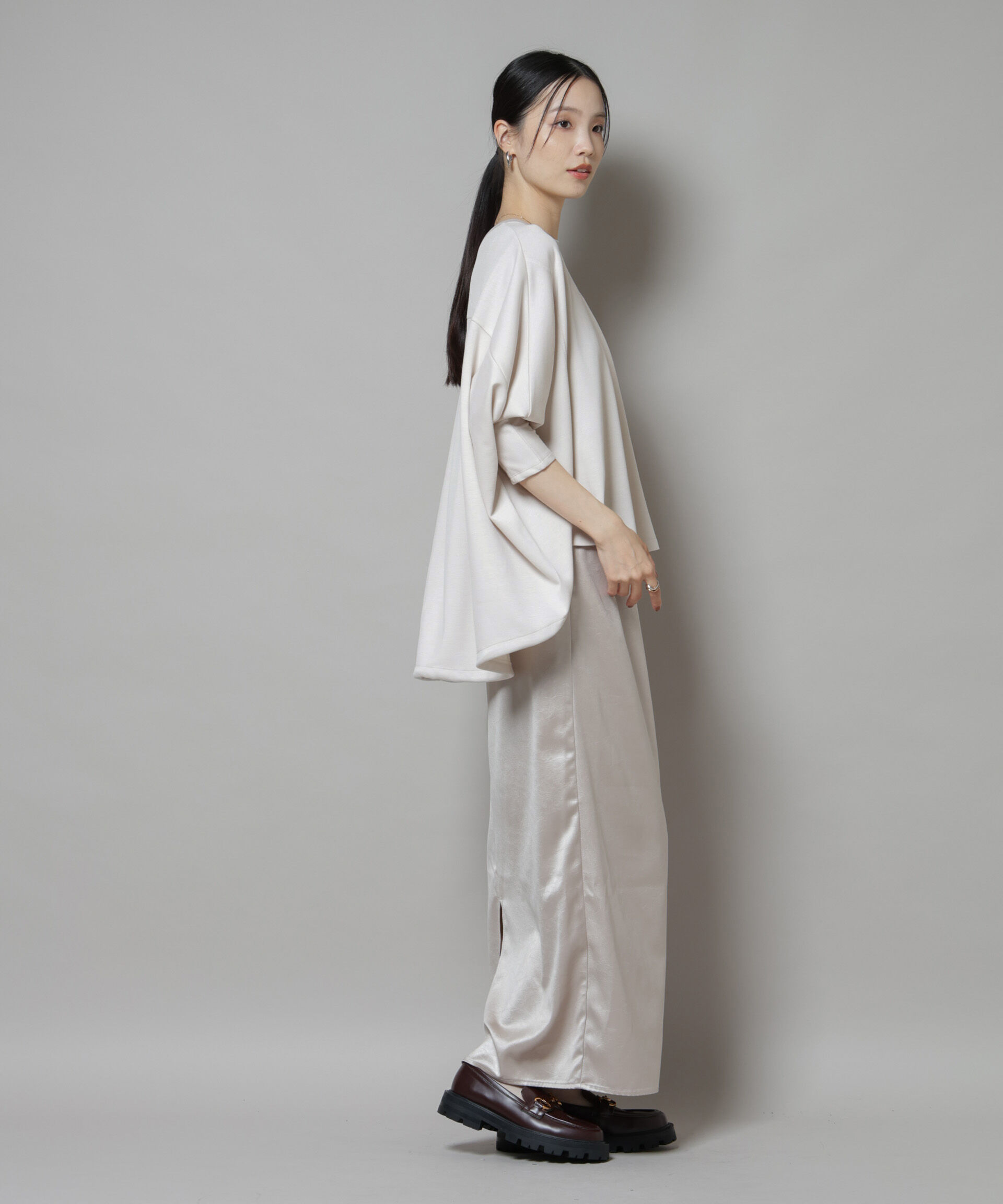 nano･universe「ドルマンスリーブバックドロストヘムカットプルオーバー」|Tシャツ・カットソー|