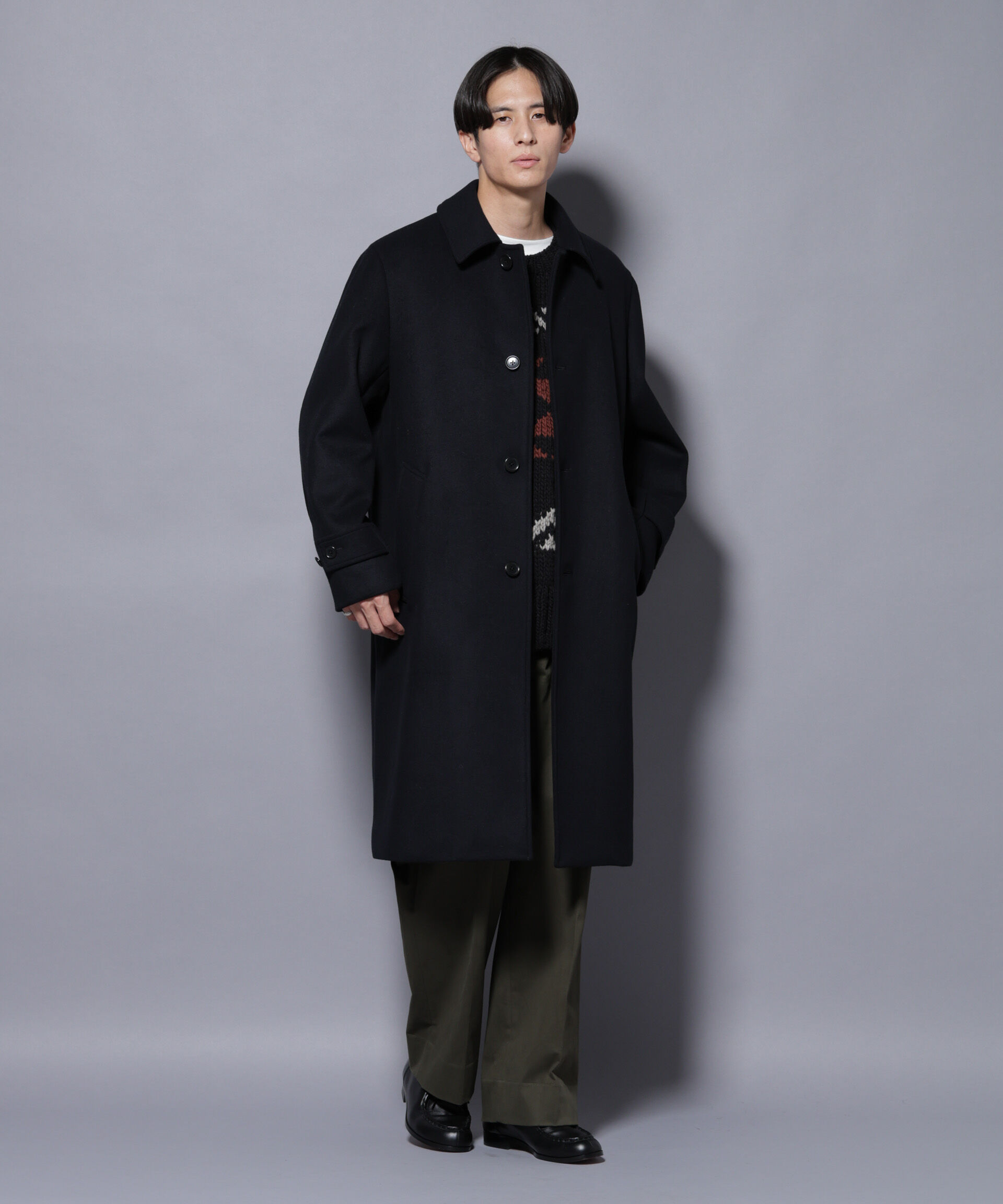 nano･universe「ウールカシミヤメルトンシングルコート」|その他|ネイビー