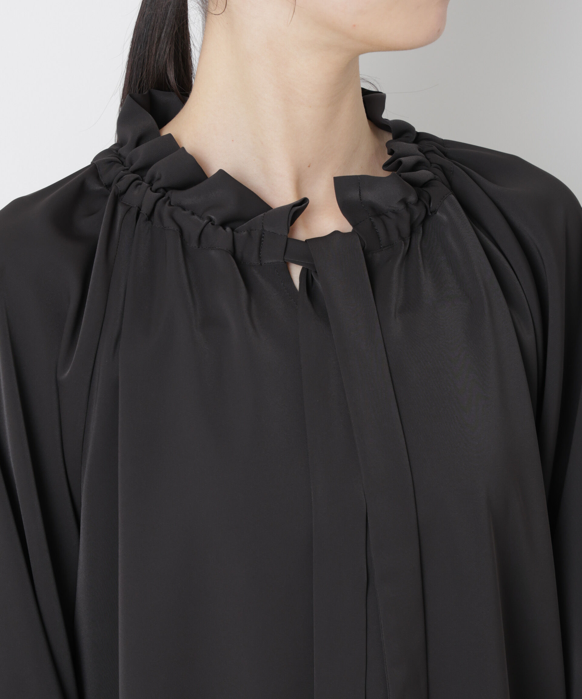 nano･universe「フリルカラーボータイブラウス」|シャツ・ブラウス|