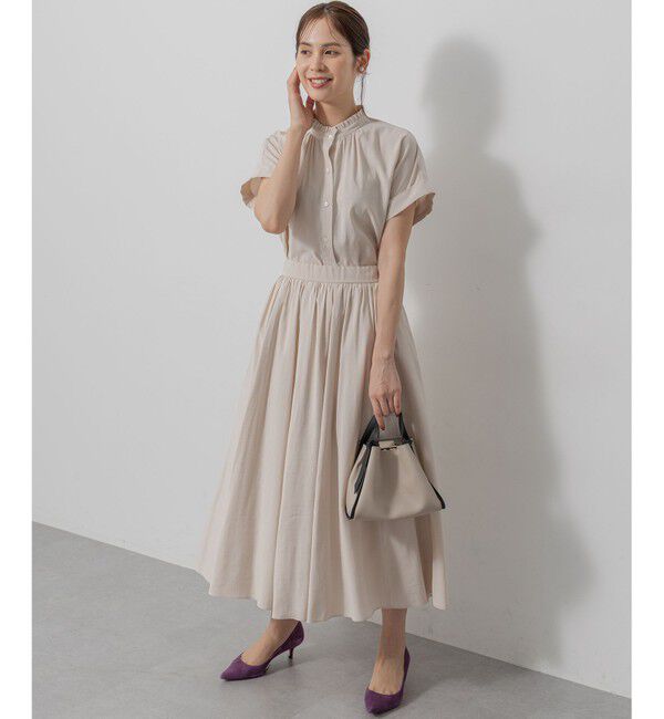 組曲「バウンディングシャーティング バンドカラーフリル ブラウス」|シャツ・ブラウス|