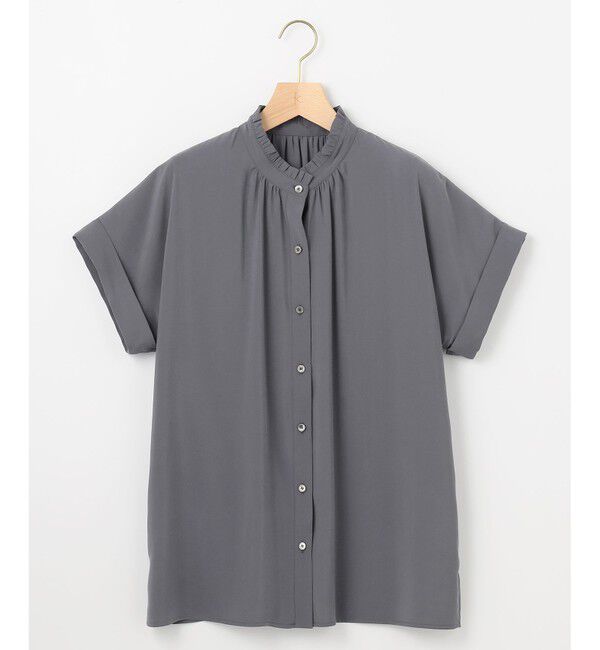 組曲「バウンディングシャーティング バンドカラーフリル ブラウス」|シャツ・ブラウス|