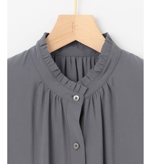 組曲「バウンディングシャーティング バンドカラーフリル ブラウス」|シャツ・ブラウス|