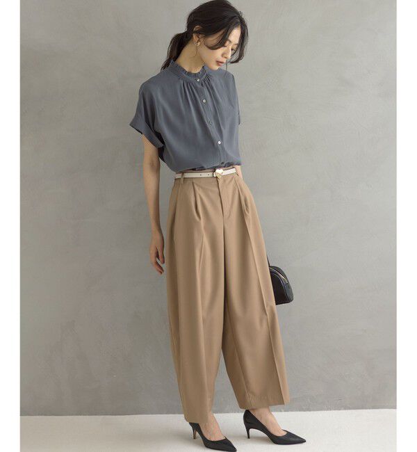 組曲「バウンディングシャーティング バンドカラーフリル ブラウス」|シャツ・ブラウス|