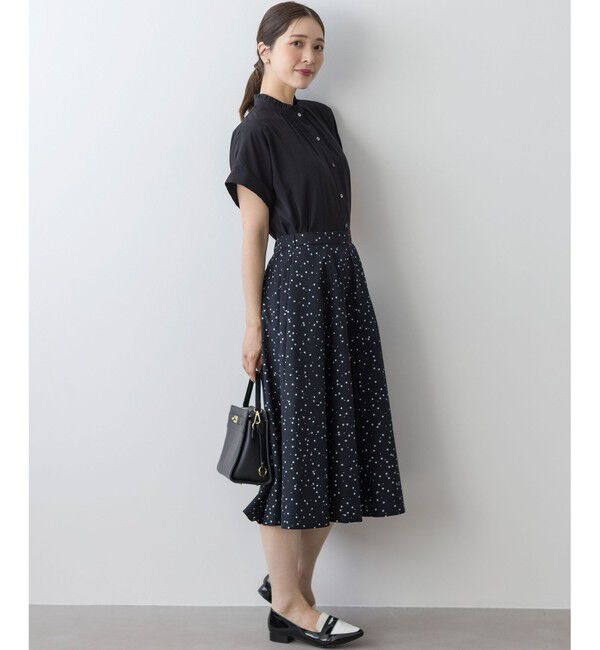 組曲「バウンディングシャーティング バンドカラーフリル ブラウス」|シャツ・ブラウス|