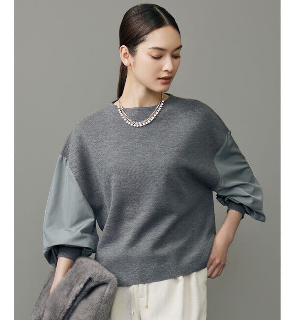 自由区「ウールミラノランタンスリーブ ニット」|ニット・セーター|グレー