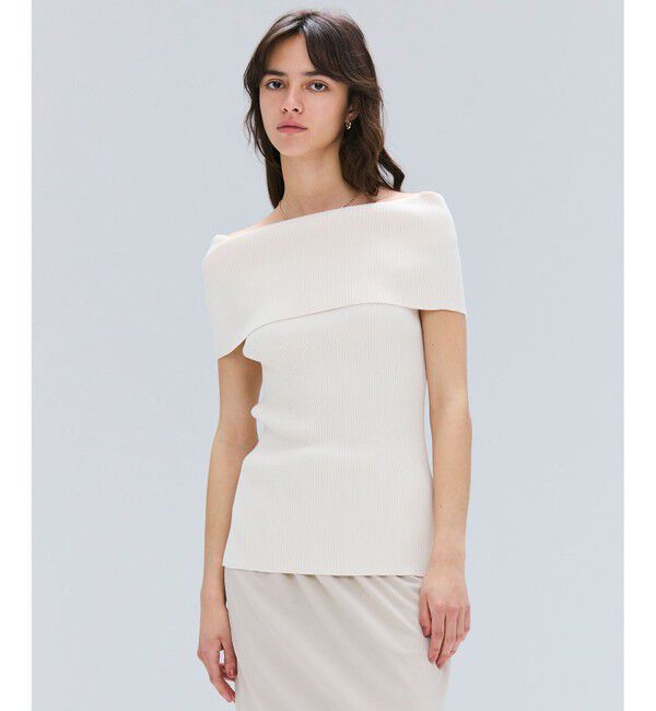 BEIGE,「【洗える】BRERA / オフショルダーストレッチリブニット」|ニット・セーター|Ecru