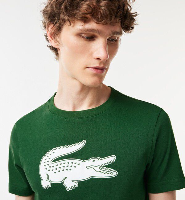LACOSTE「コットンブレンドウルトラドライロゴプリント半袖Tシャツ」|Tシャツ・カットソー|
