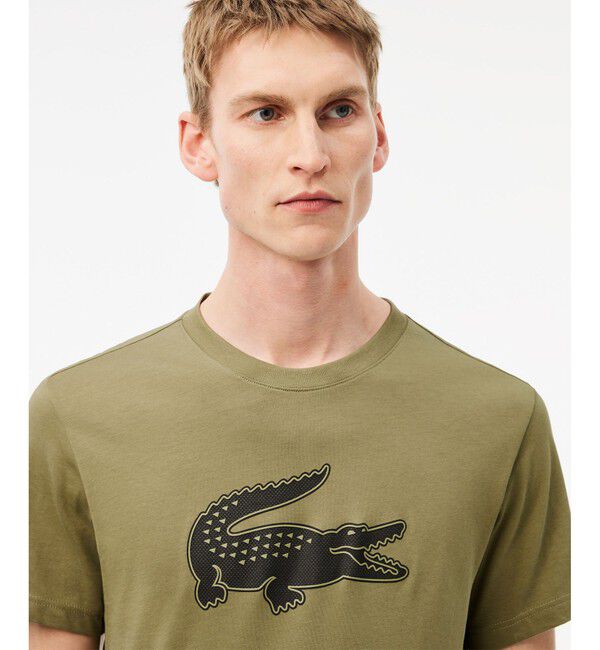 LACOSTE「コットンブレンドウルトラドライロゴプリント半袖Tシャツ」|Tシャツ・カットソー|
