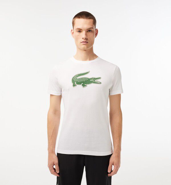 LACOSTE「コットンブレンドウルトラドライロゴプリント半袖Tシャツ」|Tシャツ・カットソー|ホワイト系その他