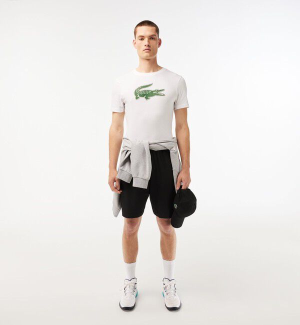 LACOSTE「コットンブレンドウルトラドライロゴプリント半袖Tシャツ」|Tシャツ・カットソー|