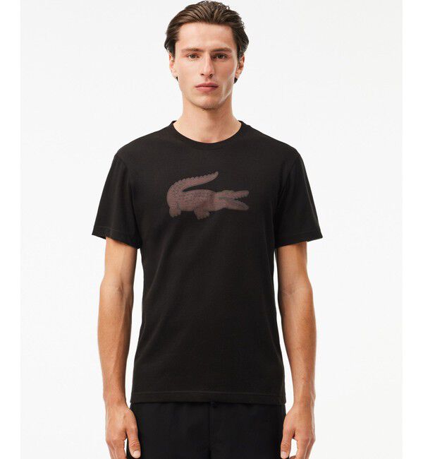 LACOSTE「コットンブレンドウルトラドライロゴプリント半袖Tシャツ」|Tシャツ・カットソー|ブラック系その他2