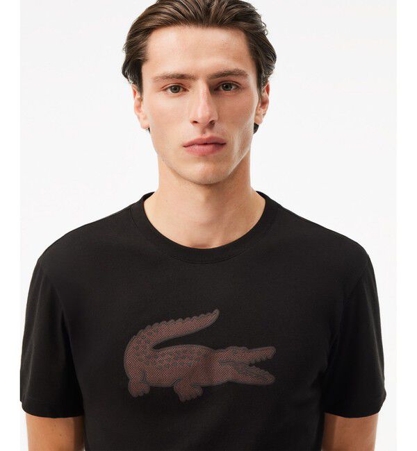 LACOSTE「コットンブレンドウルトラドライロゴプリント半袖Tシャツ」|Tシャツ・カットソー|