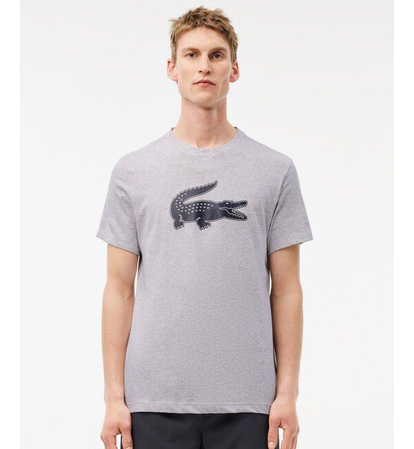 LACOSTE「コットンブレンドウルトラドライロゴプリント半袖Tシャツ」|Tシャツ・カットソー|グレー