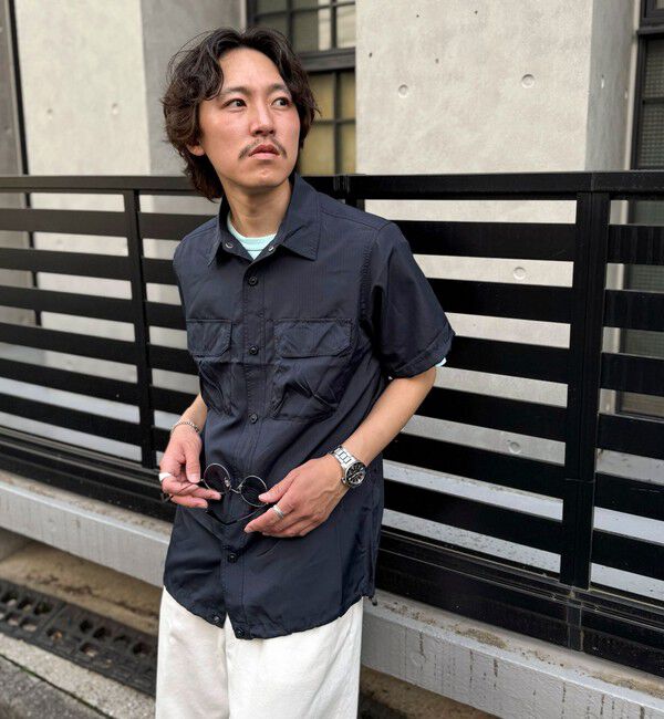 NOLLEY'S goodman「【TAION/タイオン】ノンダウン ミリタリー アジャスト半袖シャツ 25SS」|シャツ・ブラウス|