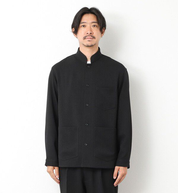 NOLLEY'S goodman「《セットアップ対応》LANATEC ウーステッドサージストレッチ マオカラーシャツブルゾン」|ブルゾン・スタジャン|