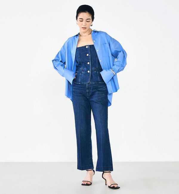 Rie Miller「【RM denim】スリットクロップドセンタープレスデニム」|デニム|