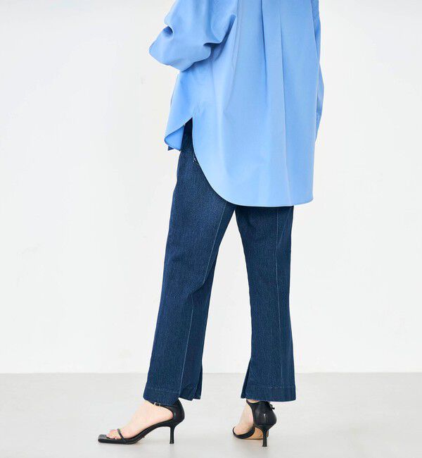 Rie Miller「【RM denim】スリットクロップドセンタープレスデニム」|デニム|