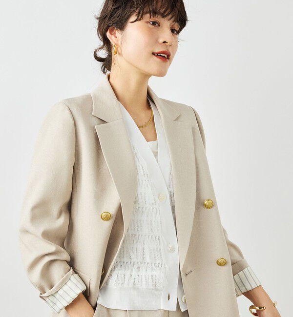 NOLLEY'S「《セットアップ対応》ウォッシャブルハイスペック麻調ダブルジャケット」|テーラードジャケット|