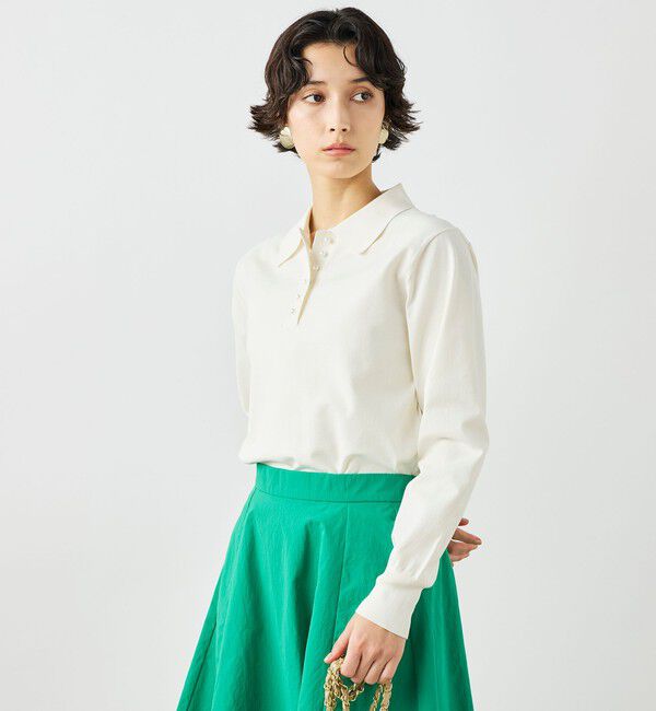 NOLLEY'S「《手洗い可能》コットンテックスポロニット」|ニット・セーター|