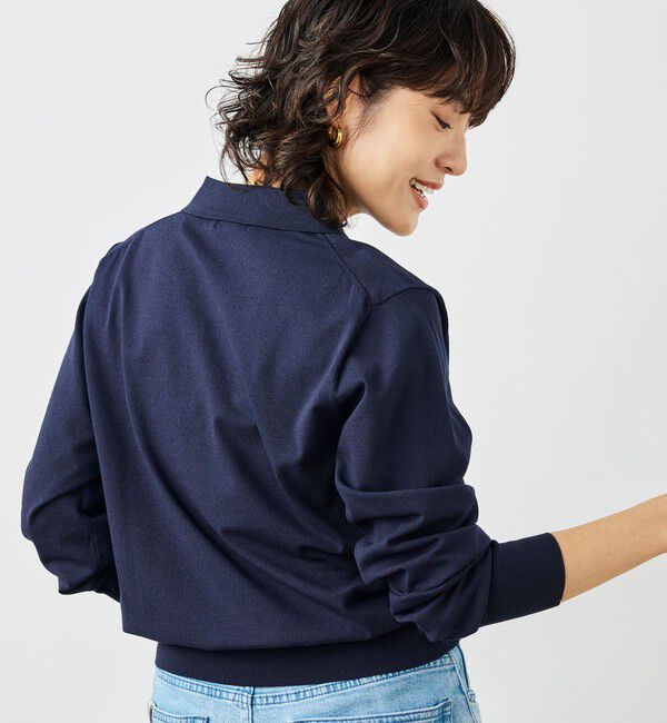 NOLLEY'S「《手洗い可能》コットンテックスポロニット」|ニット・セーター|ネイビー