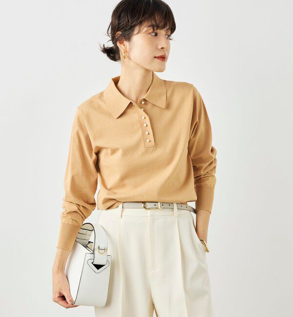 NOLLEY'S「《手洗い可能》コットンテックスポロニット」|ニット・セーター|