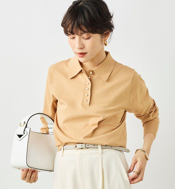 NOLLEY'S「《手洗い可能》コットンテックスポロニット」|ニット・セーター|