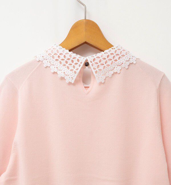 NOLLEY'S「【WEB＆一部店舗限定カラー】《手洗い可能》襟レース取り外し6分袖プルオーバー」|ニット・セーター|