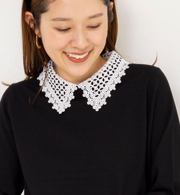 NOLLEY'S「【WEB＆一部店舗限定カラー】《手洗い可能》襟レース取り外し6分袖プルオーバー」|ニット・セーター|