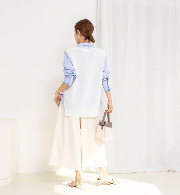 NOLLEY'S「《手洗い可能》Ｖネックレースジレ」|ベスト・ジレ|