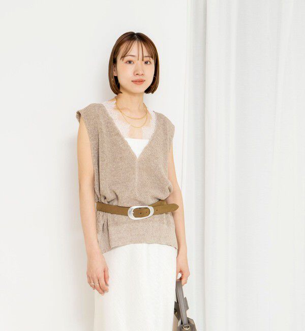 NOLLEY'S「《手洗い可能》Ｖネックレースジレ」|ベスト・ジレ|