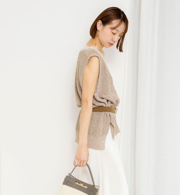 NOLLEY'S「《手洗い可能》Ｖネックレースジレ」|ベスト・ジレ|