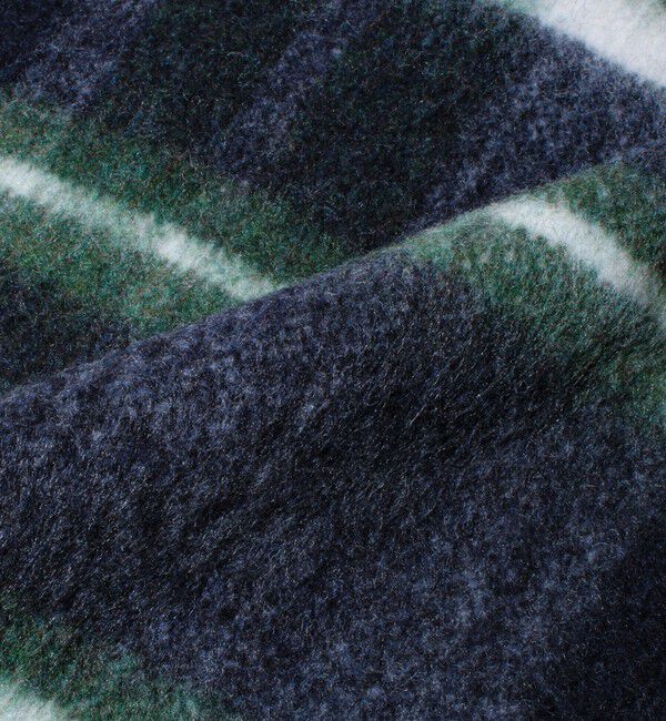 GLOSTER「ウール混ブークレ 大判チェックマフラー」|マフラー|