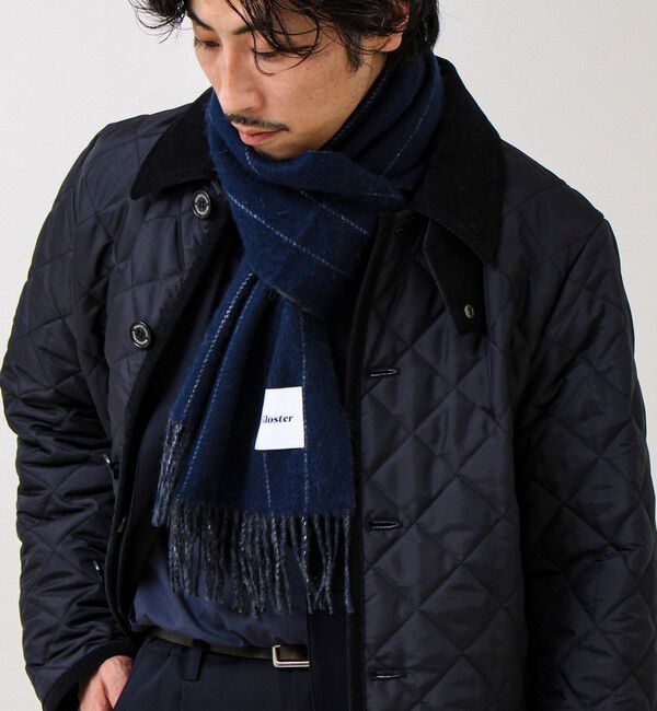 GLOSTER「【カシミヤブレンド】ウールリバーシブルチェックマフラー」|マフラー|