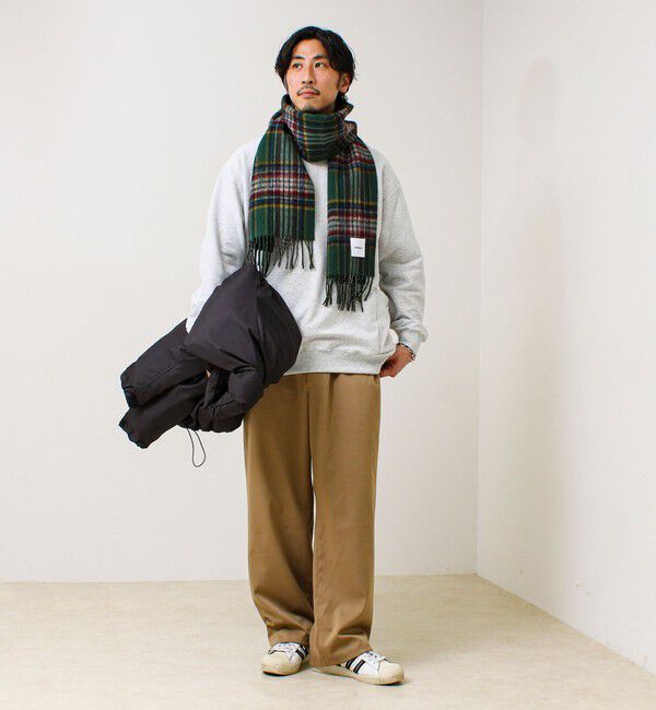 GLOSTER「【カシミヤブレンド】ウールリバーシブルチェックマフラー」|マフラー|