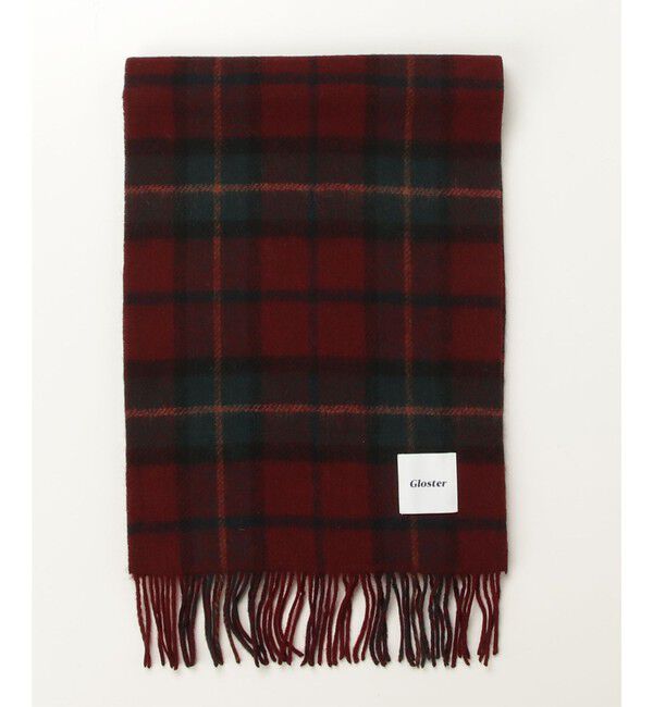 GLOSTER「【カシミヤブレンド】ウールリバーシブルチェックマフラー」|マフラー|