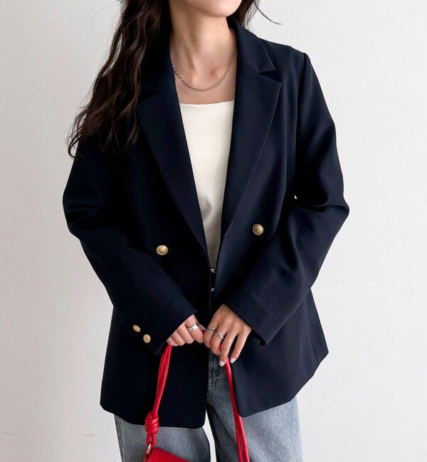 fredy emue「【3サイズ展開/オンオフ使える】ダブルブレストジャケット」|テーラードジャケット|