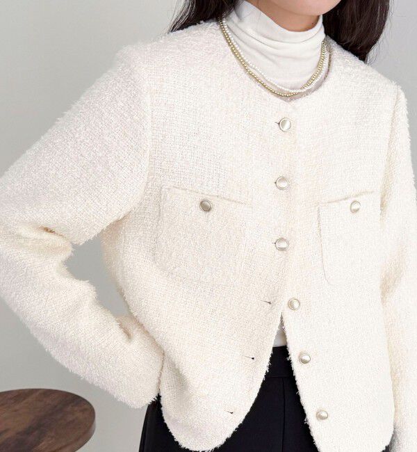 fredy emue「ノーカラーツィードジャケット」|ノーカラージャケット|