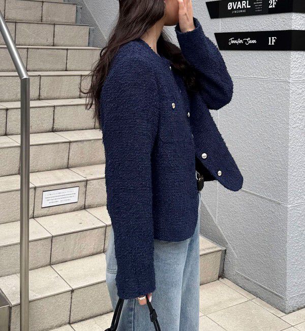 fredy emue「ノーカラーツィードジャケット」|ノーカラージャケット|