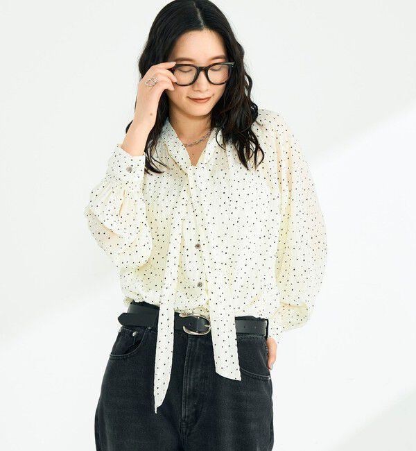 fredy emue「ハートドットボウタイブラウス」|シャツ・ブラウス|