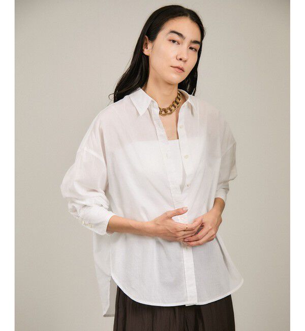 SALON adam et rope'「Shuttlenotesワッシャーローンウォッシュドシャツ」|シャツ・ブラウス|オフホワイト(15)