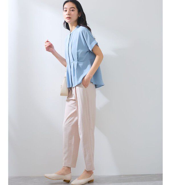 VIS「【接触冷感/洗える】 リラックステーパードパンツ」|チノ|