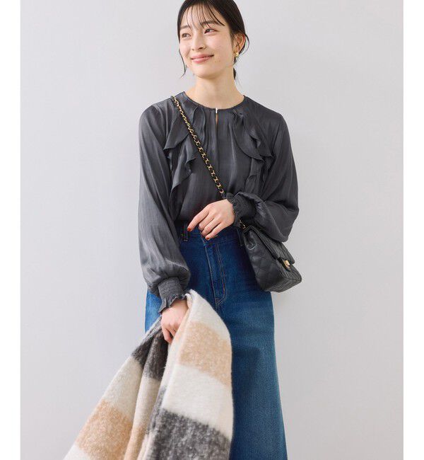 VIS「割線フリルブラウス/イージーケア」|シャツ・ブラウス|