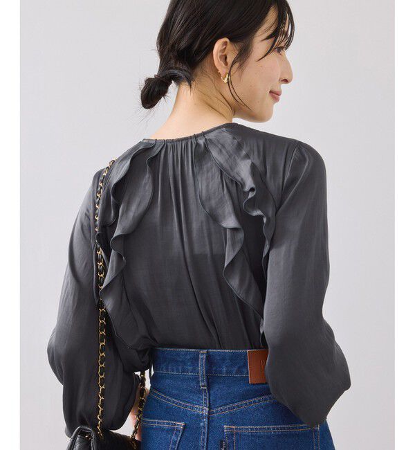 VIS「割線フリルブラウス/イージーケア」|シャツ・ブラウス|