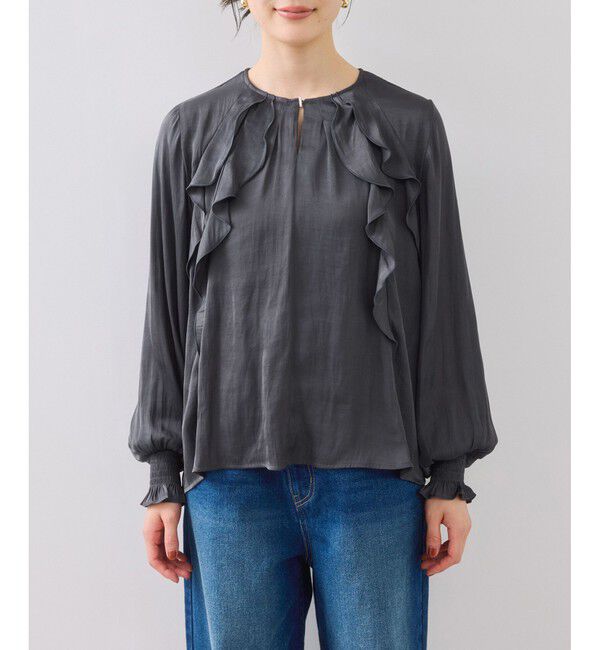 VIS「割線フリルブラウス/イージーケア」|シャツ・ブラウス|