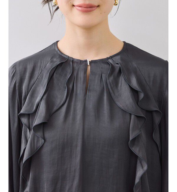 VIS「割線フリルブラウス/イージーケア」|シャツ・ブラウス|