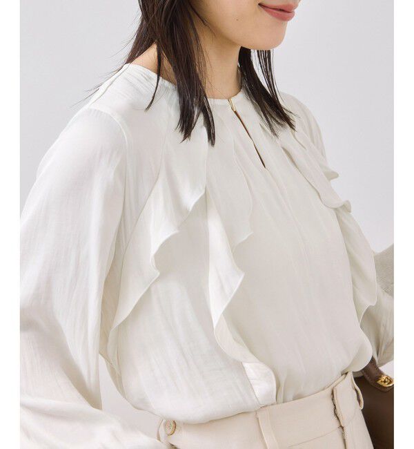 VIS「割線フリルブラウス/イージーケア」|シャツ・ブラウス|