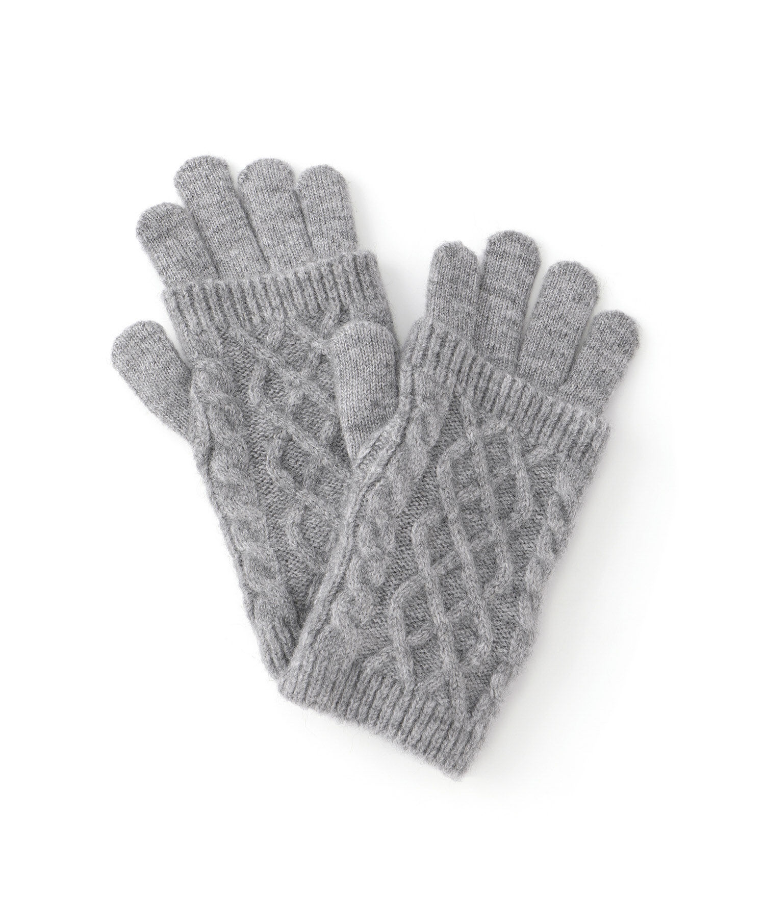 ROPE PICNIC PASSAGE「3WAY/ケーブル編み&times;リブ編みニットグローブ」|手袋|