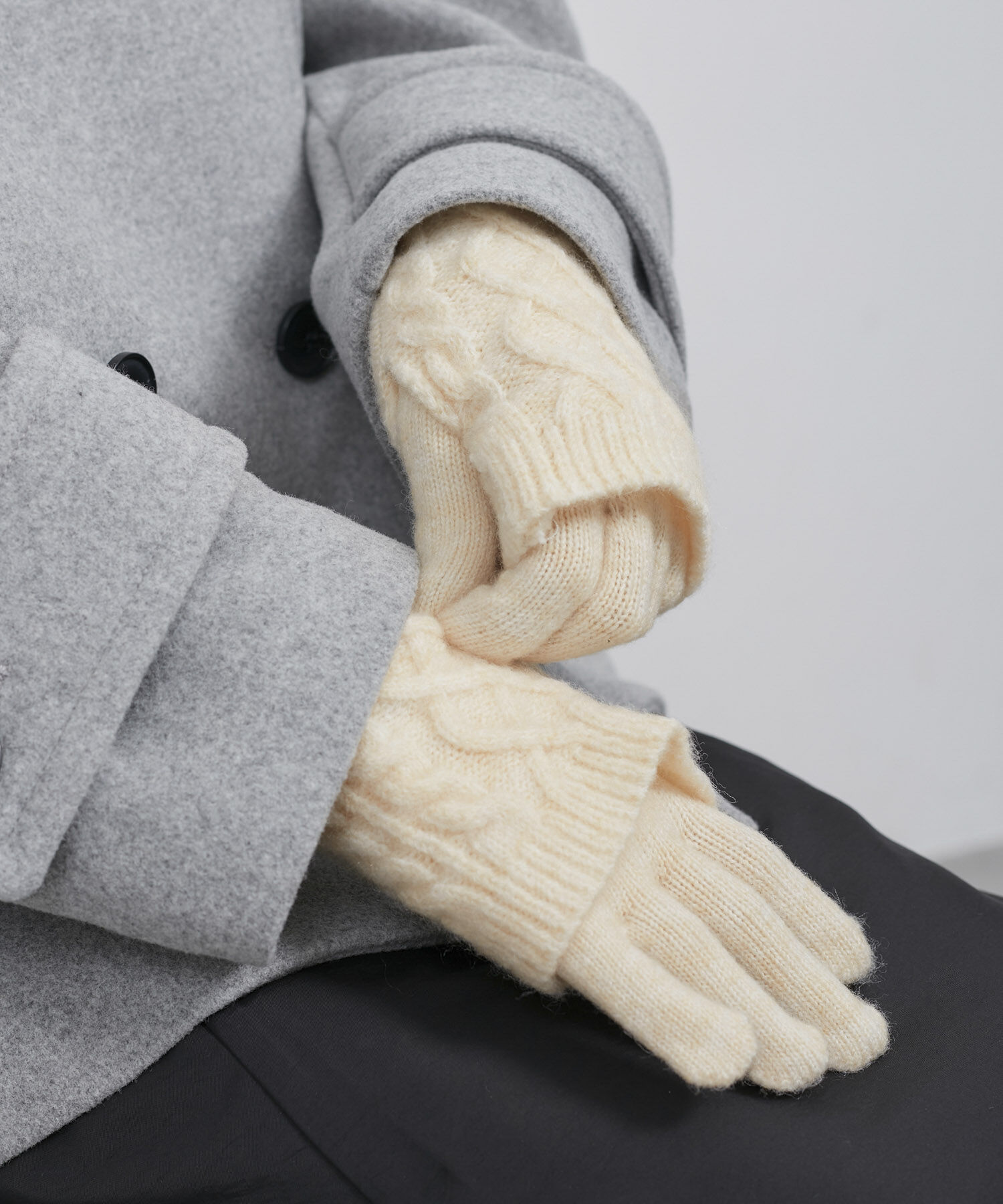 ROPE PICNIC PASSAGE「3WAY/ケーブル編み&times;リブ編みニットグローブ」|手袋|