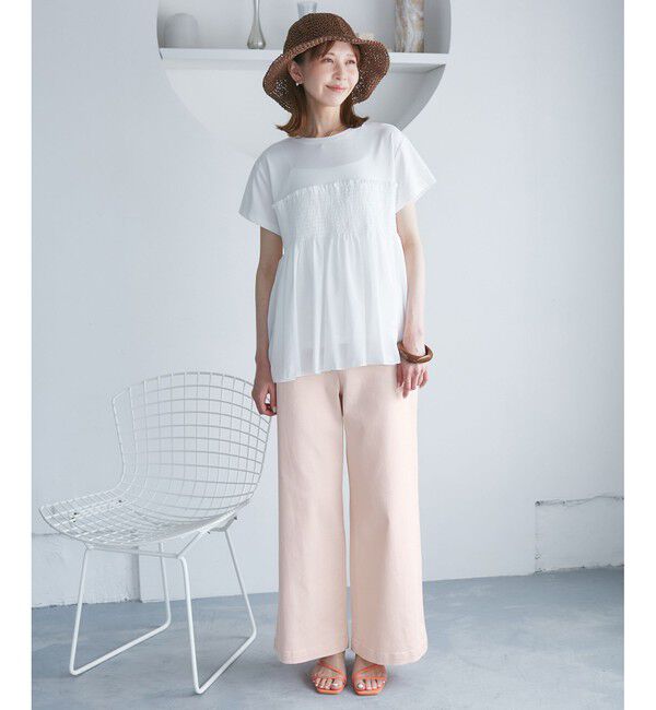 Rope&rsquo;Picnic「【ウエスト革命デニム】Pinkウエストシェイプワイドデニム」|デニム|