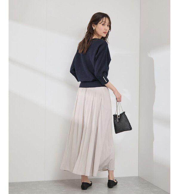 Rope&rsquo;Picnic「アンジェリーナ7分袖パールドルマンニット」|ニット・セーター|